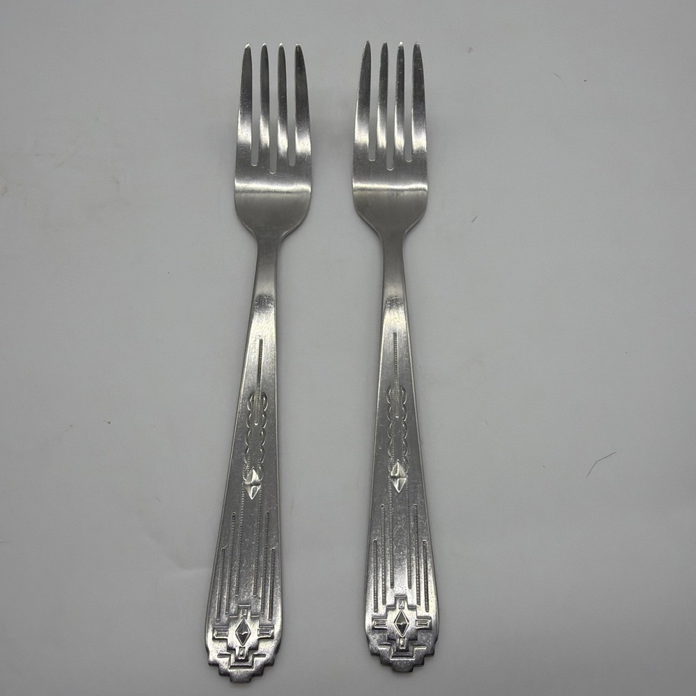 Zia International INSZIA1 Dinner Fork 1847 Rogers Brothers Stainless Steel 2 Lot